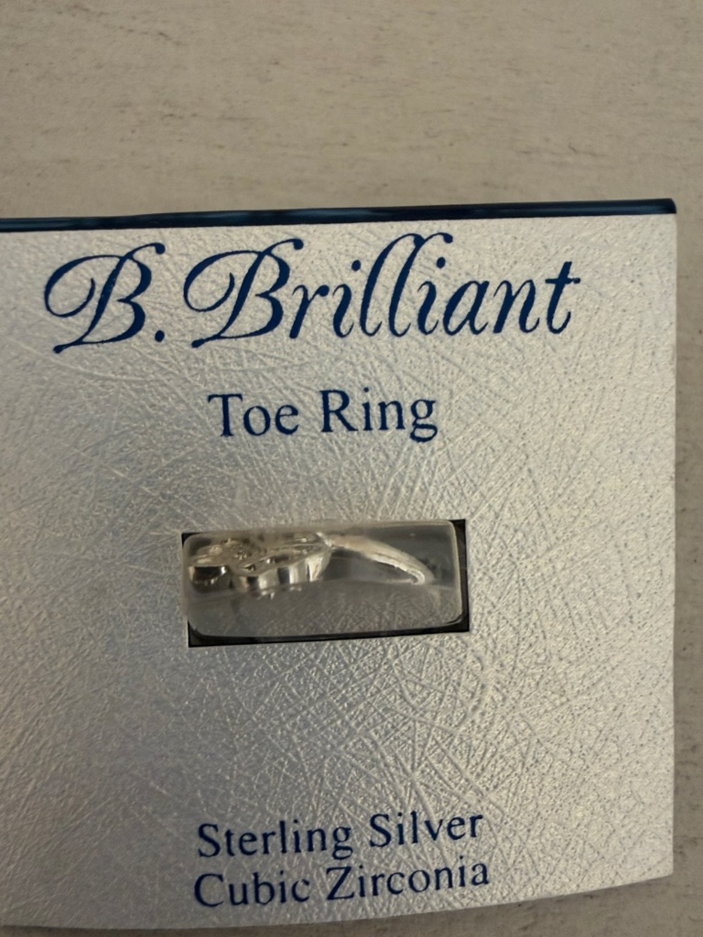 Sterling Silver Cubic Zirconia Toe Ring - Silver